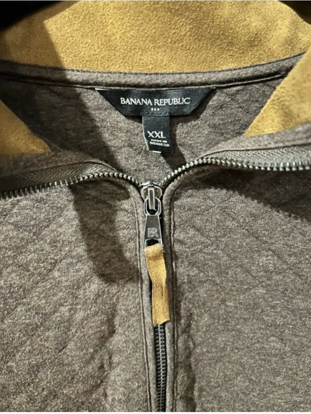 Banana Republic Men's Quilted Half-Zip Sweater - Brown